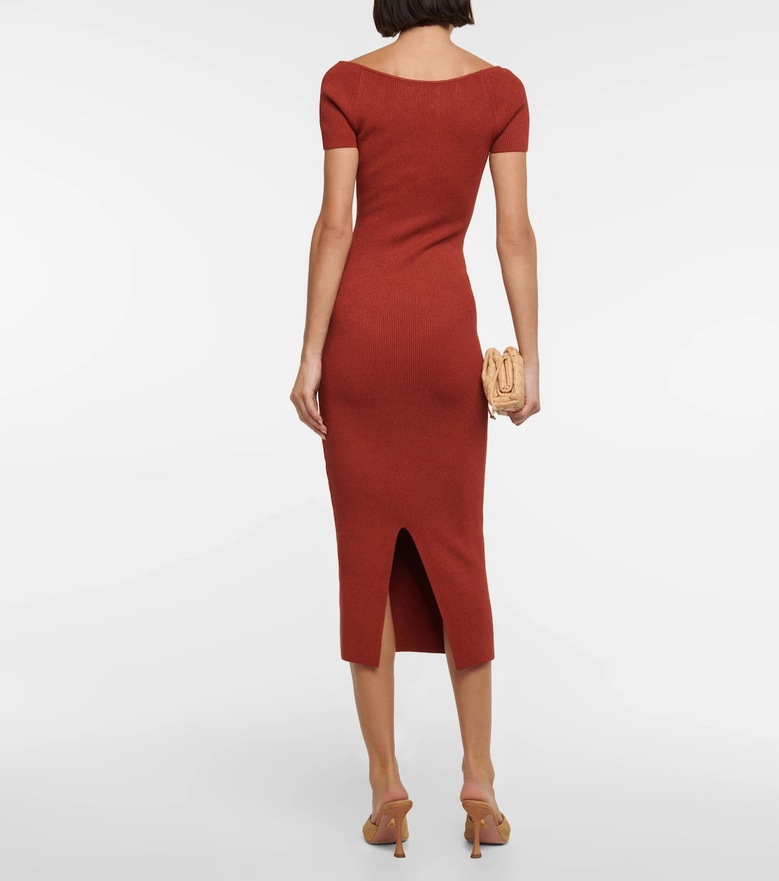 Galvan - Freya ribbed-knit midi dress
