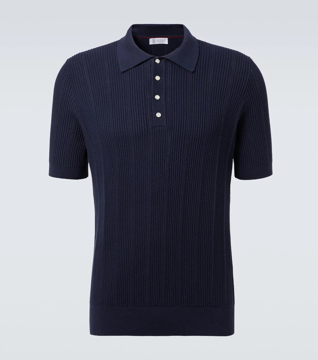 Brunello Cucinelli - Ribbed-knit cotton polo shirt