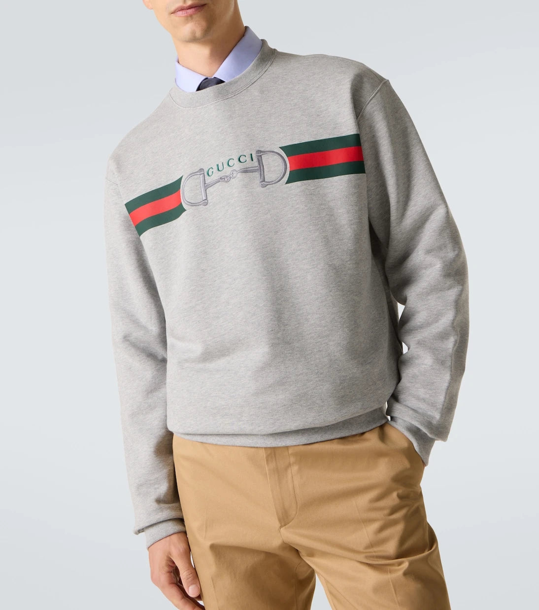 Gucci - Web Stripe cotton sweatshirt