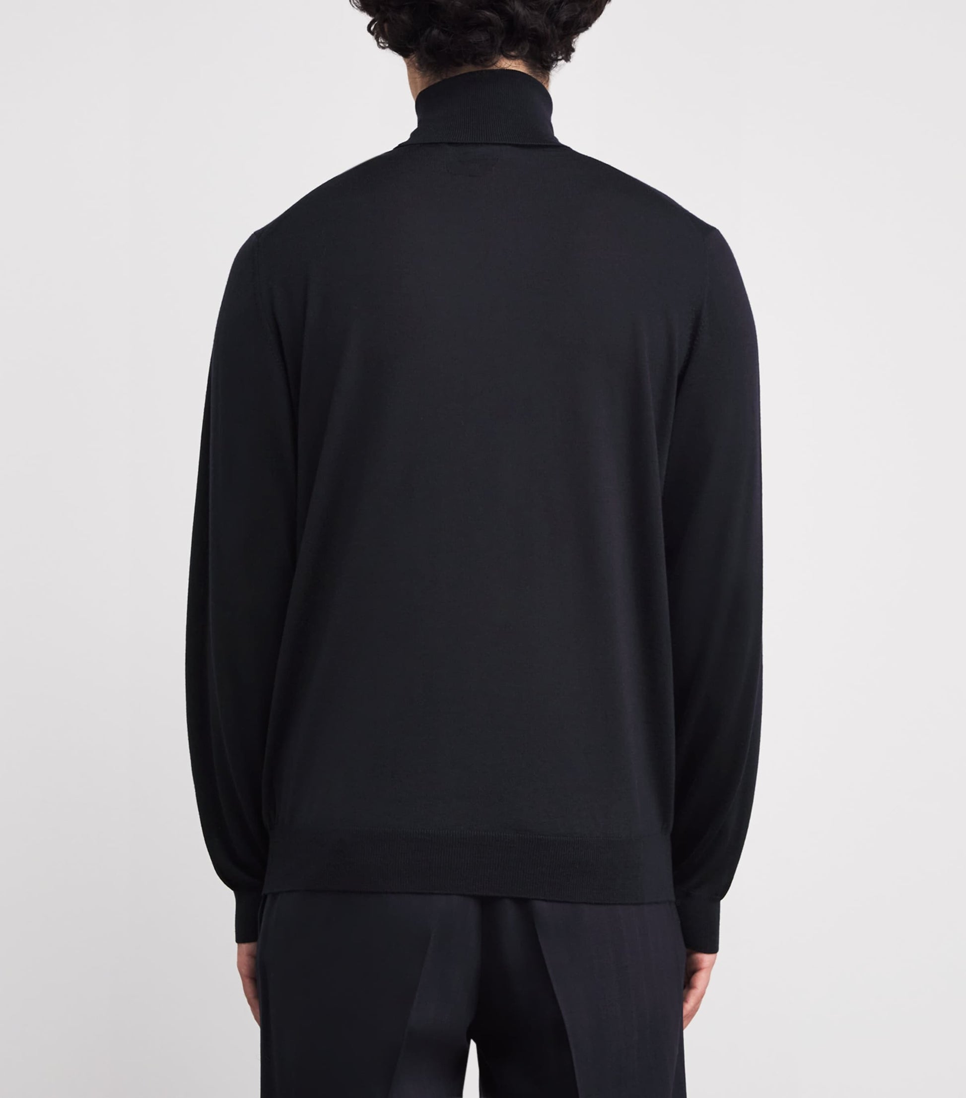 Navy Virgin Wool Rollneck Sweater