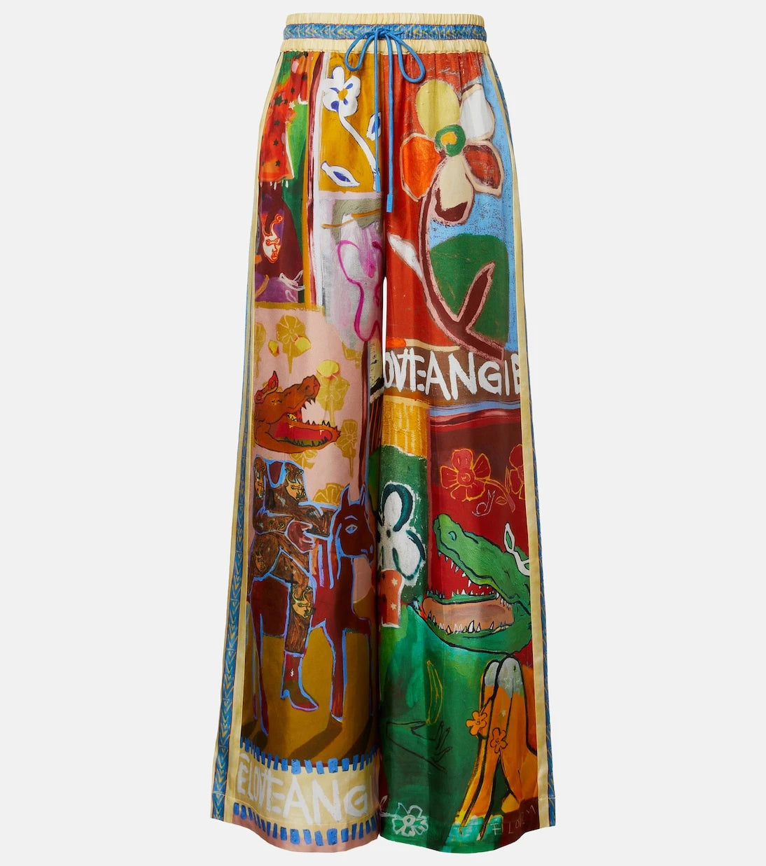 Alémais - x MLAK printed silk twill wide-leg pants