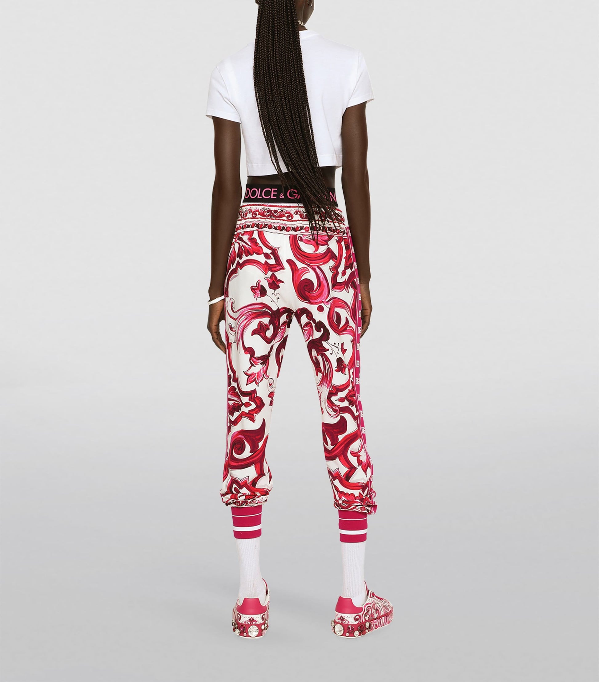 Dolce & Gabbana Multi Logo Crop T-Shirt