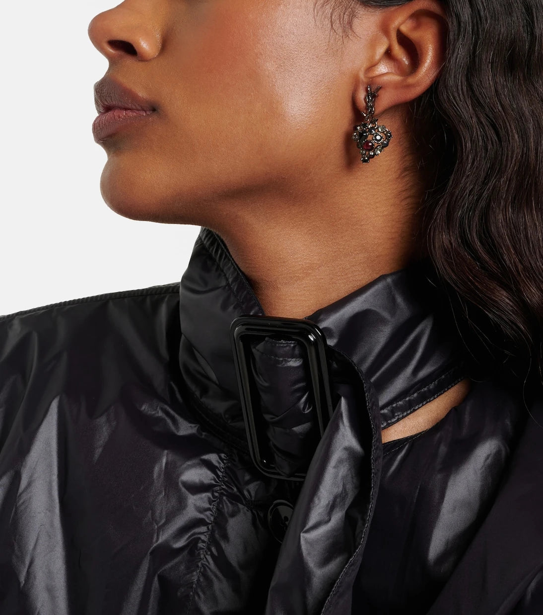 Saint Laurent - Cassandre embellished drop earrings