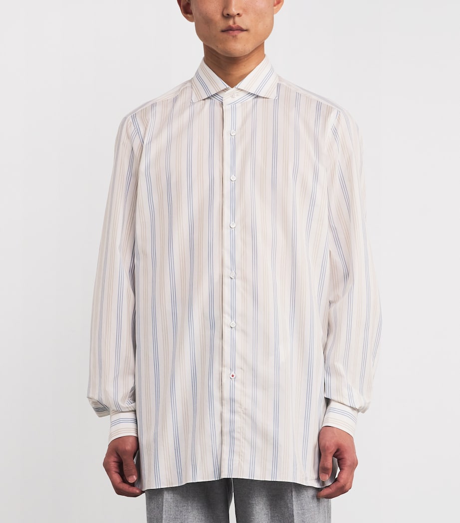 Isaia Cotton Stripe Dress Shirt