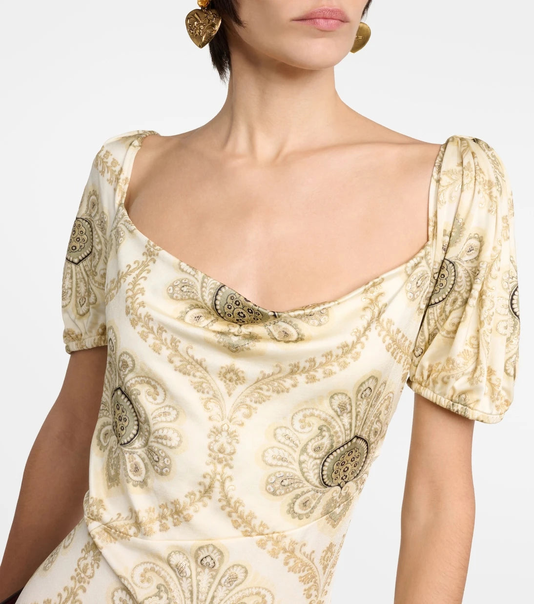 Etro - Printed puff-sleeve gown