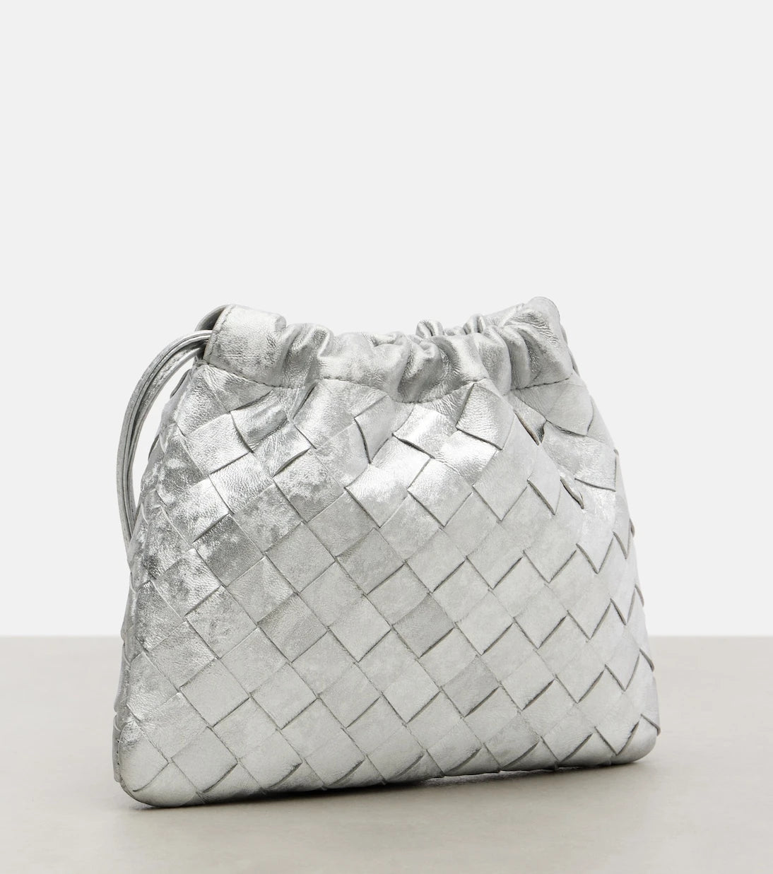 Bottega Veneta - Intrecciato Small metallic leather pouch