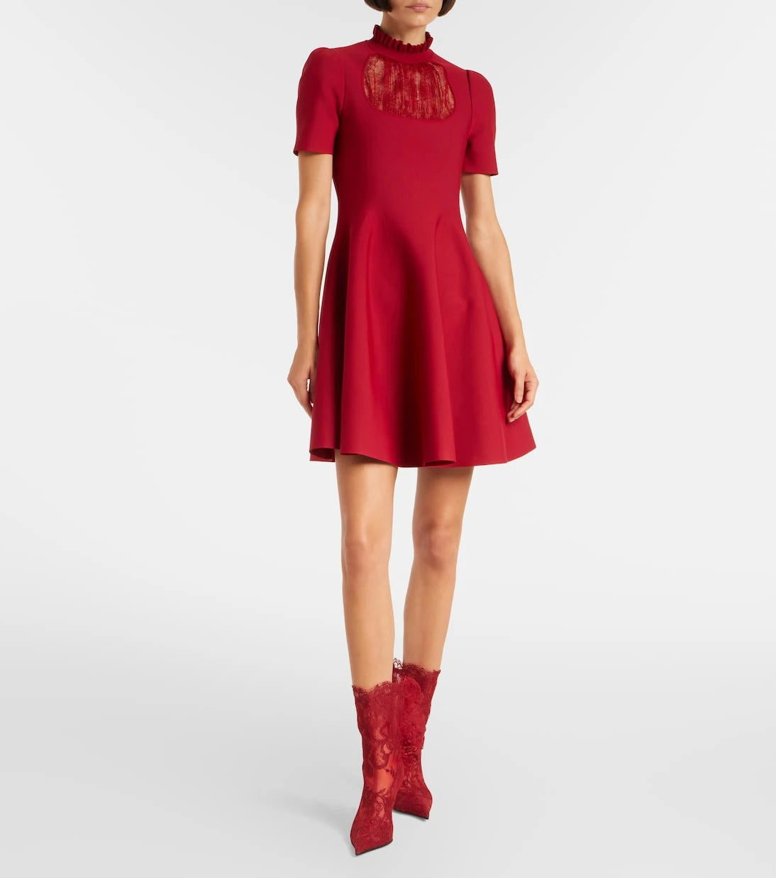 McQueen - Lace-trimmed minidress