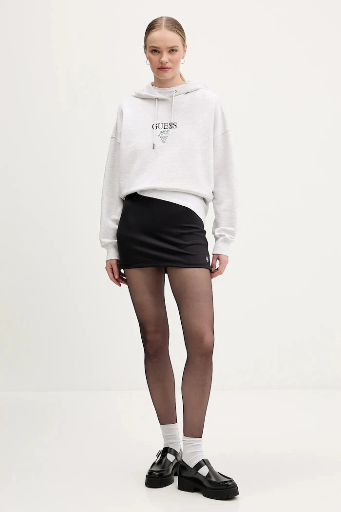 Guess Jeans kadın pamuklu kapüşonlu sweatshirt