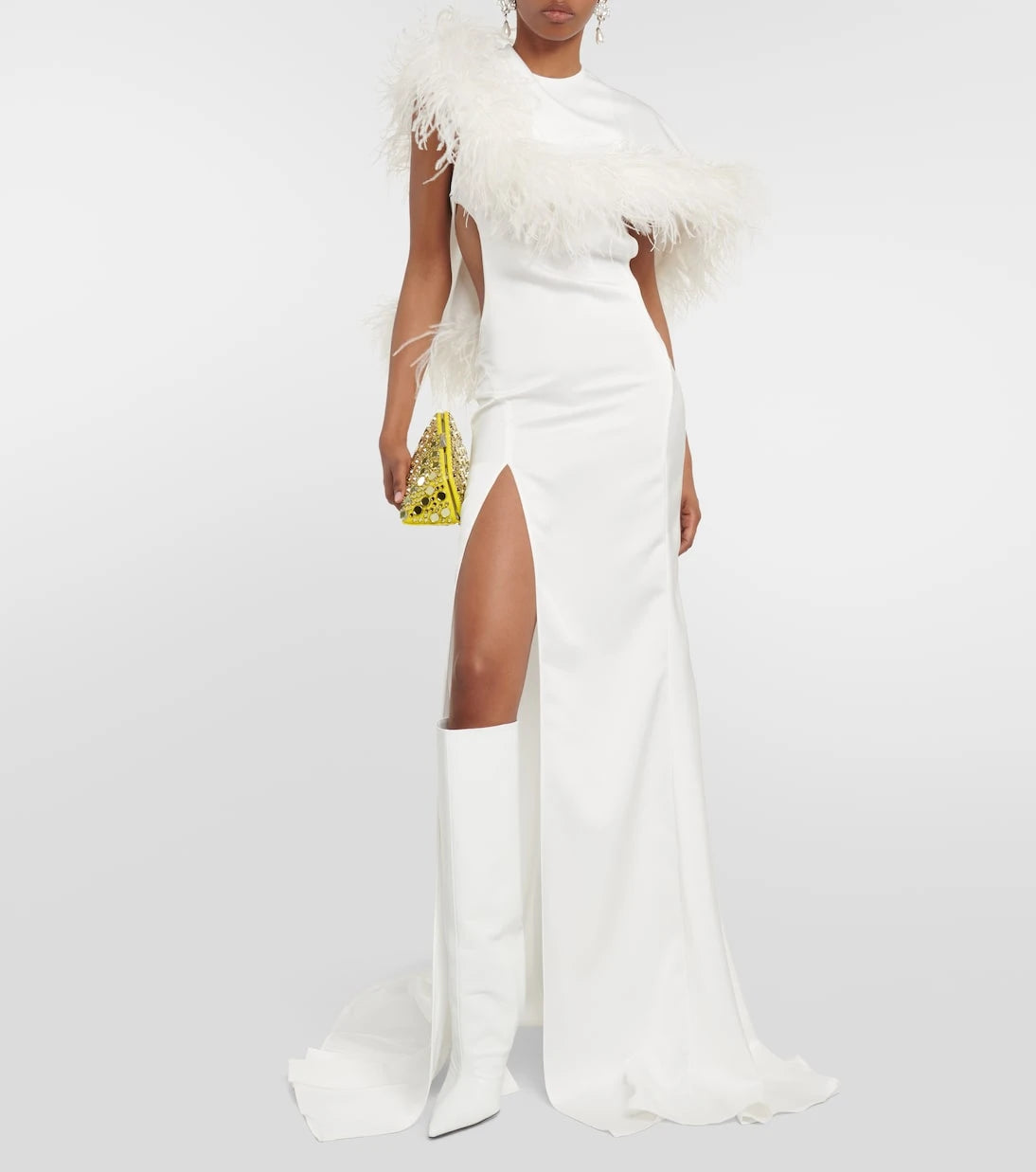 The Attico - Feather-trimmed gown