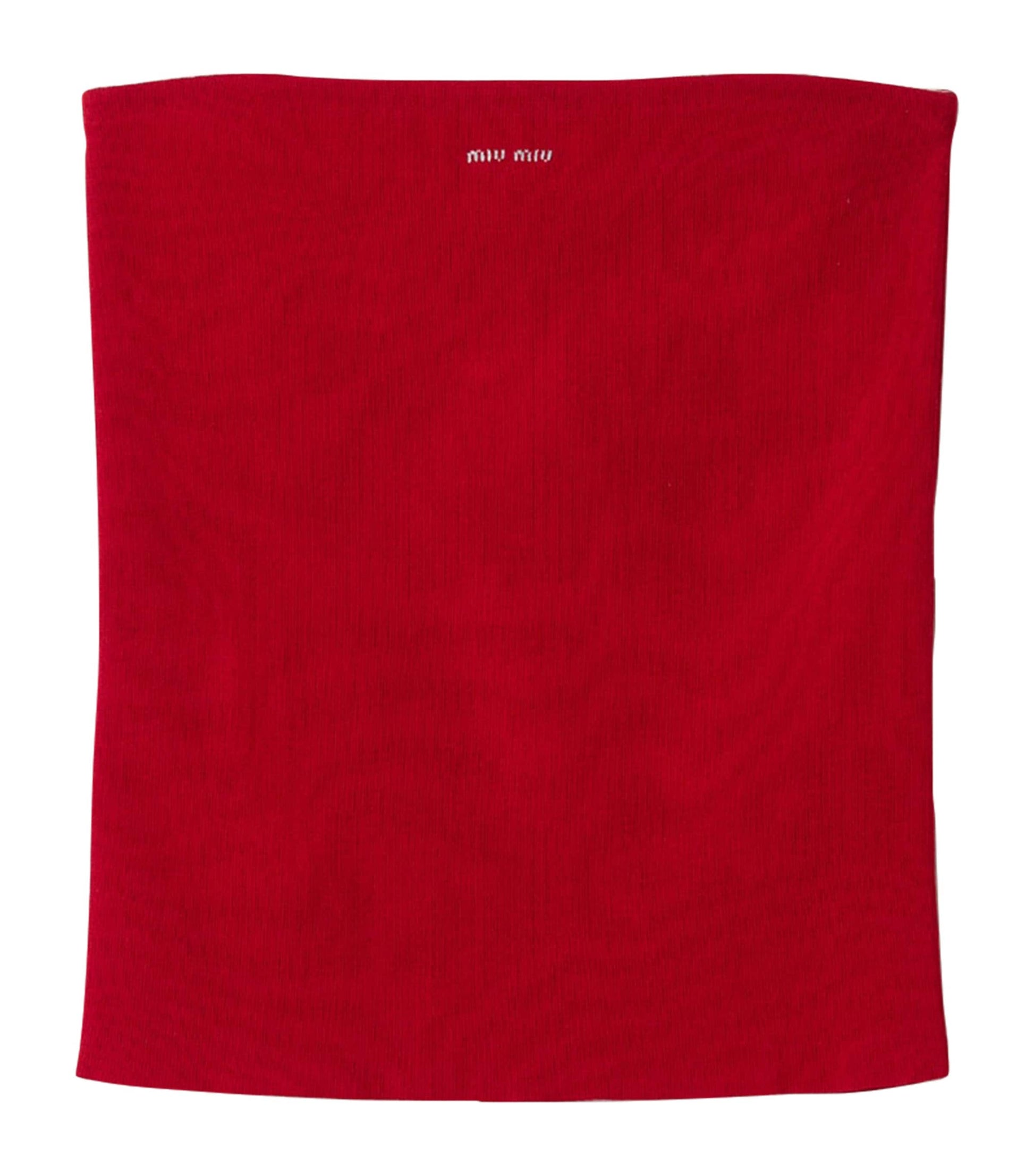 Miu Miu Red Cotton Logo Tube Top