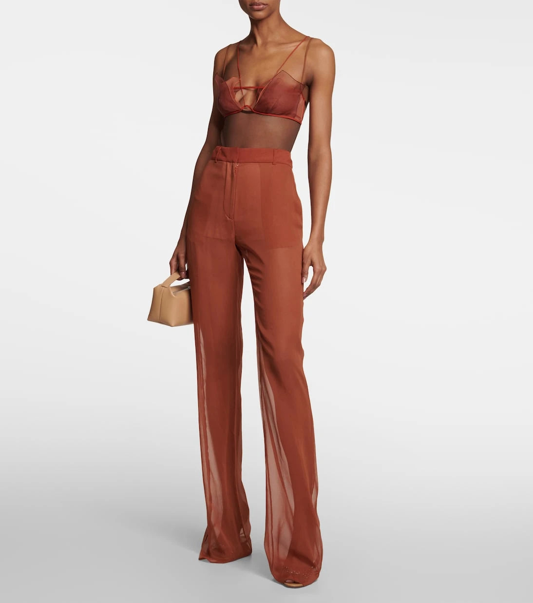 Nensi Dojaka - Mid-rise wide-leg silk pants