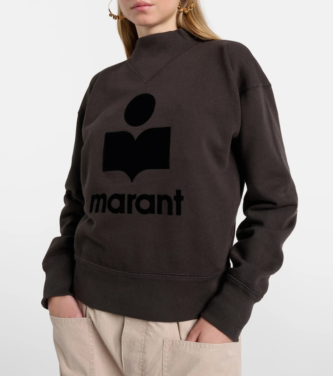 Marant Etoile - سويت شيرت موبي من مزيج القطن بشعار