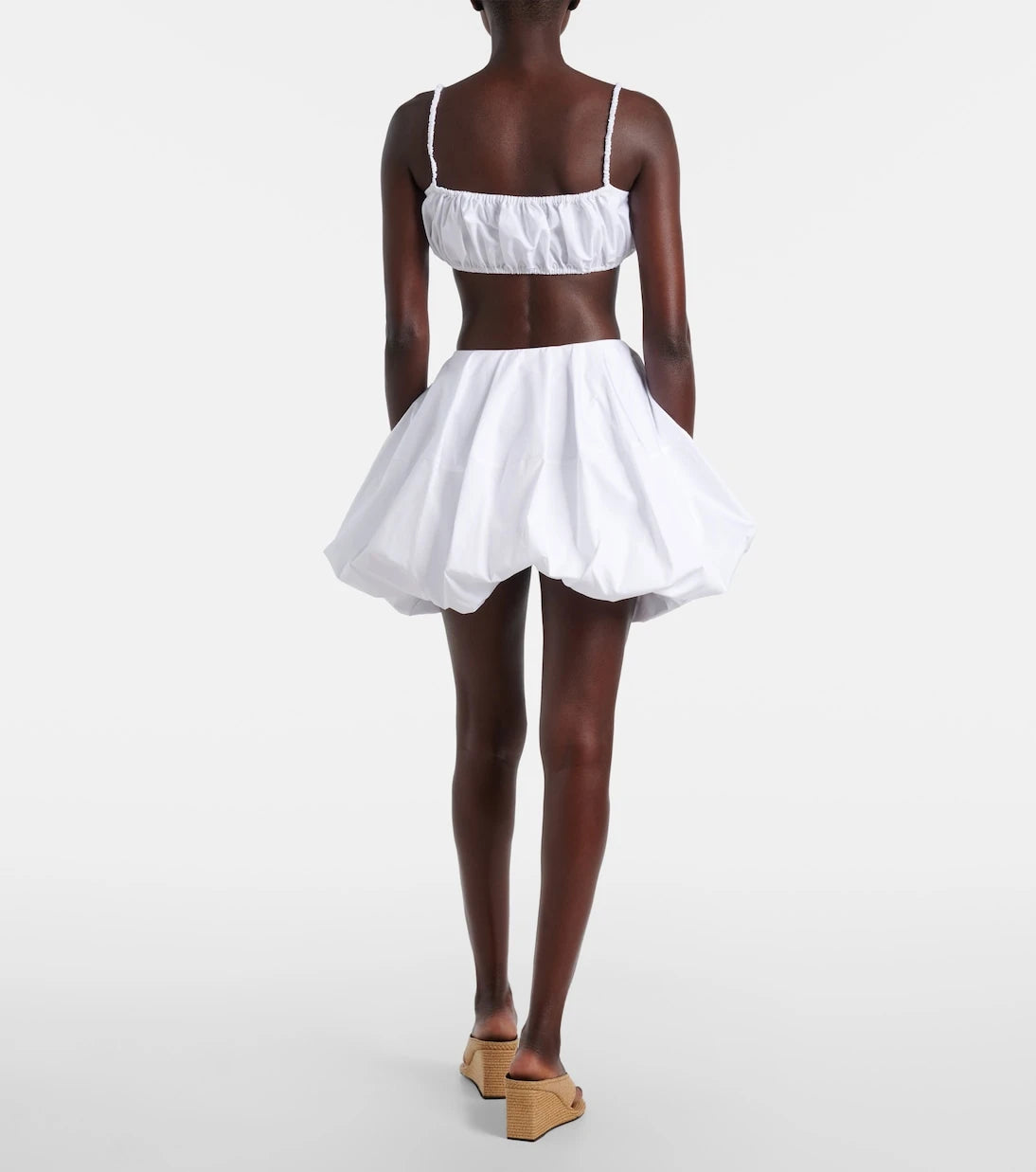 Alaïa - Ruched cotton bra top
