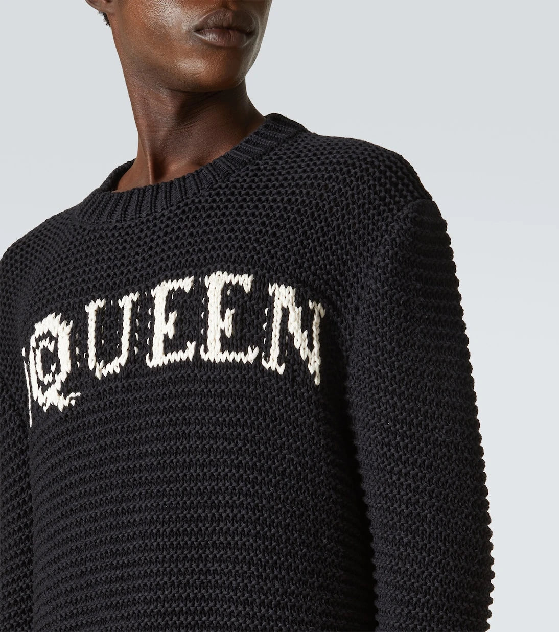 McQueen - Logo cotton jacquard sweater