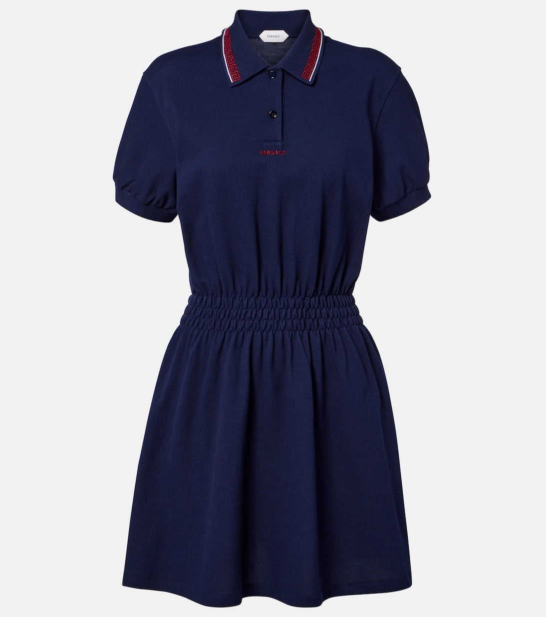 Versace - Greca cotton piqué polo dress