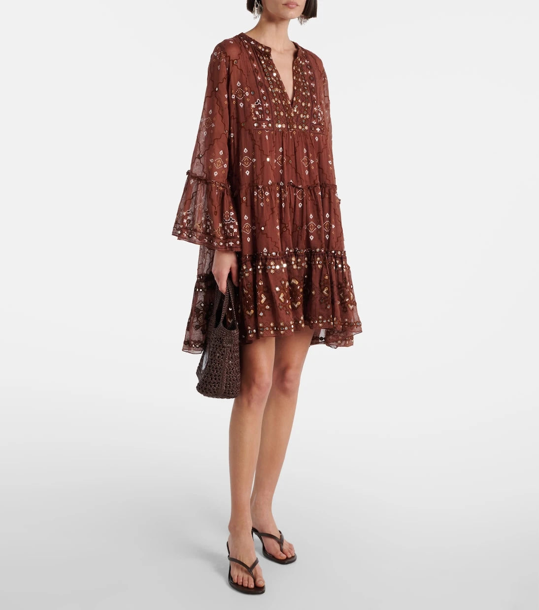 Juliet Dunn - Sequined cotton minidress