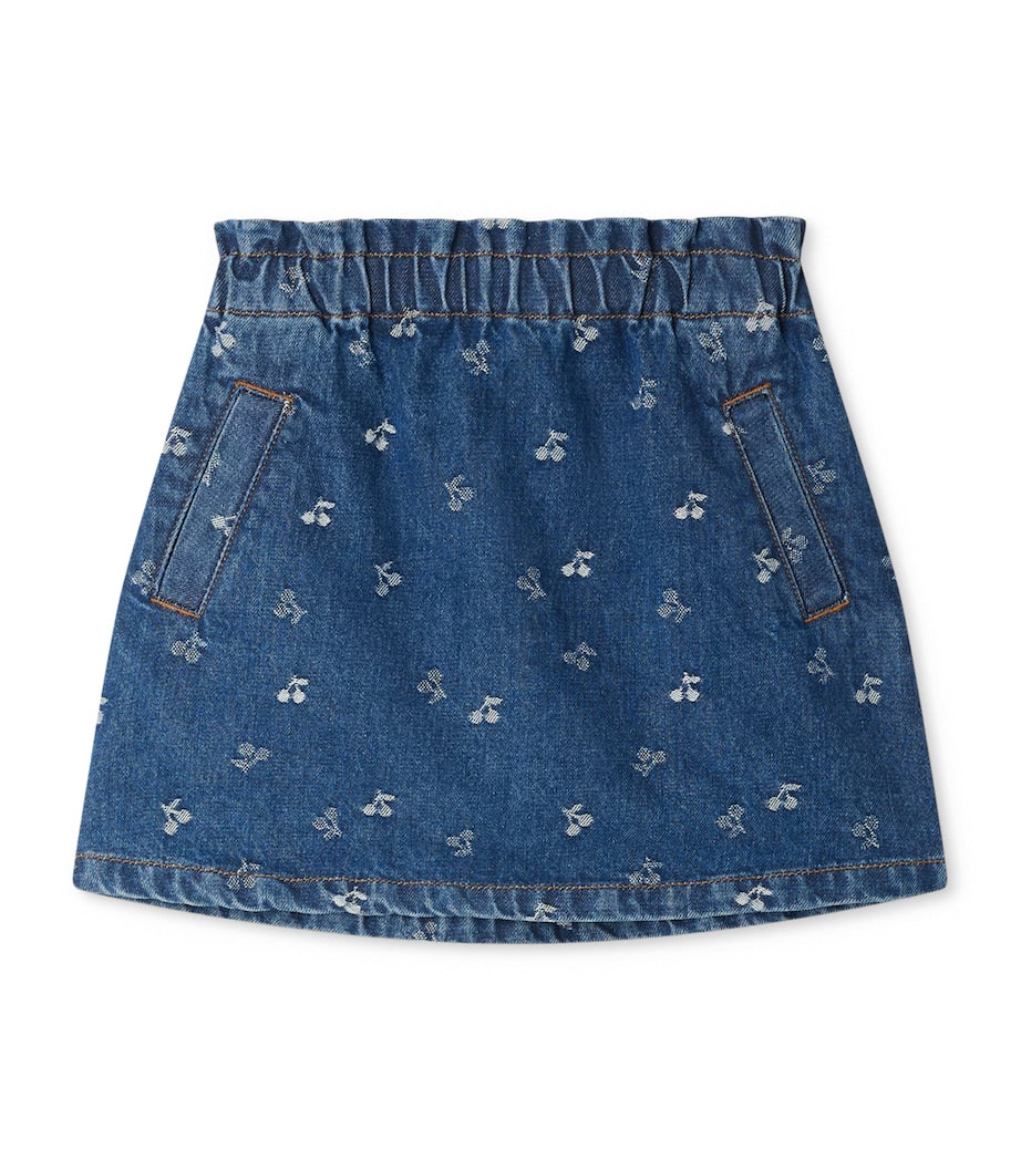 Bonpoint Cherry Jacquard Jensua Denim Skirt (4-8 Years)