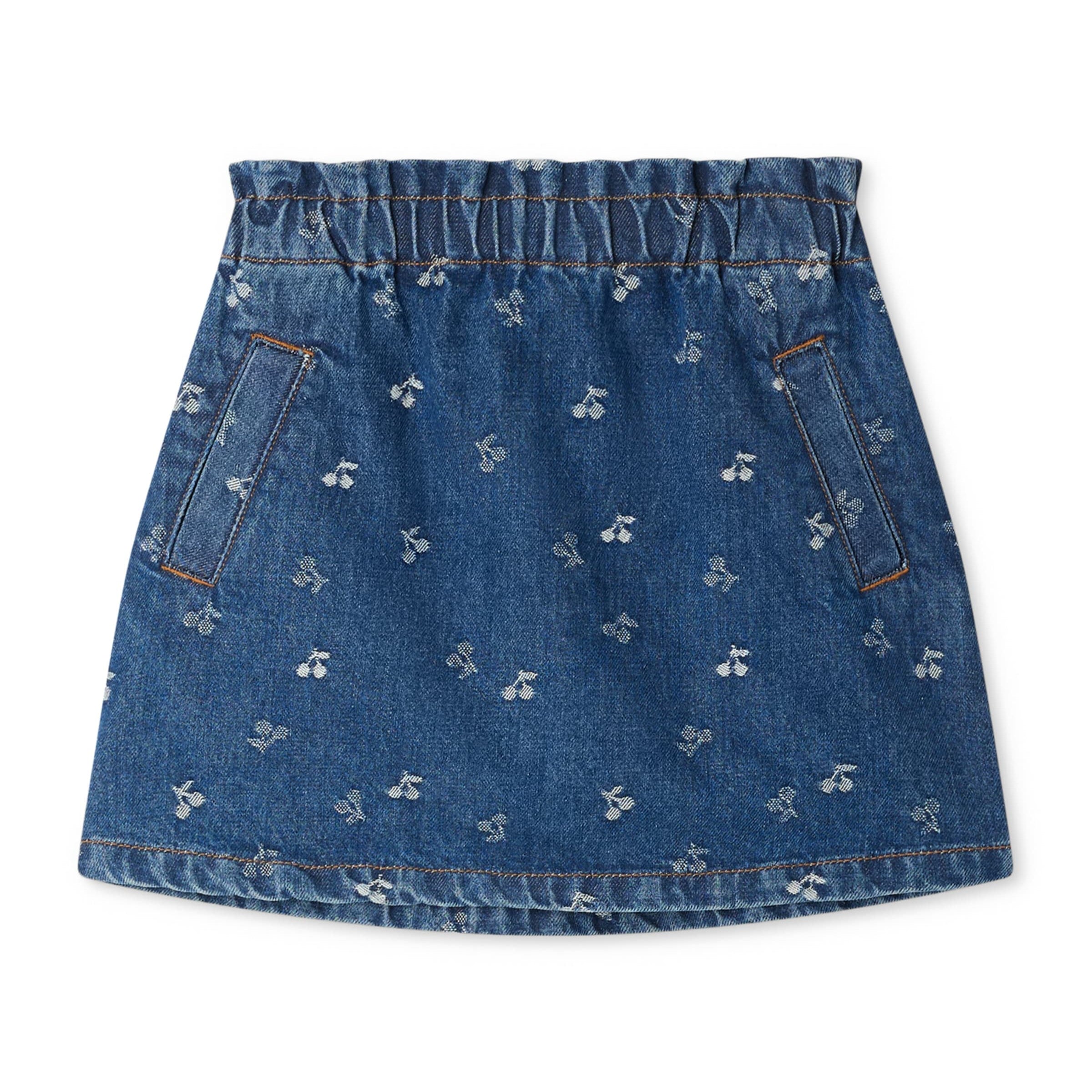 Cherry Jacquard Jensua Denim Skirt (10-14 Years)