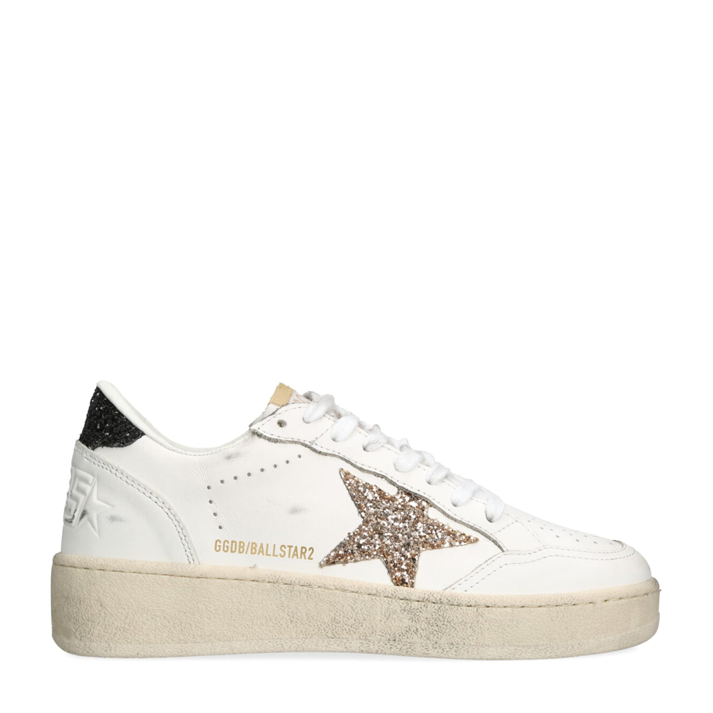 Golden Goose White Leather Ball Star Low-Top Sneakers