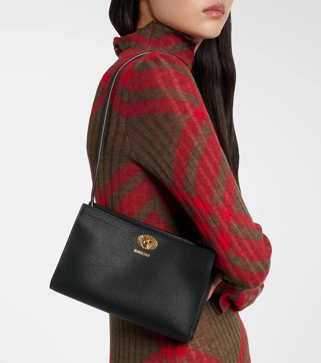 Burberry - حقيبة كروس بودي صغيرة من الجلد