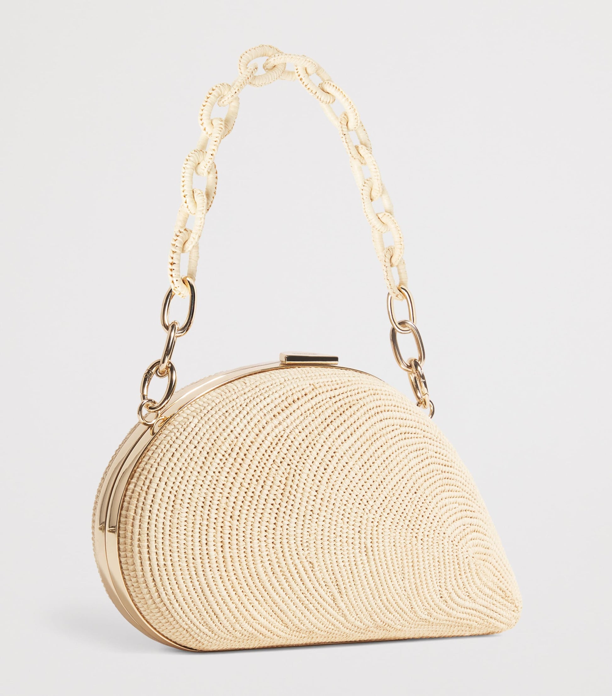 Raffia Bridget Oyster Shell Clutch Bag