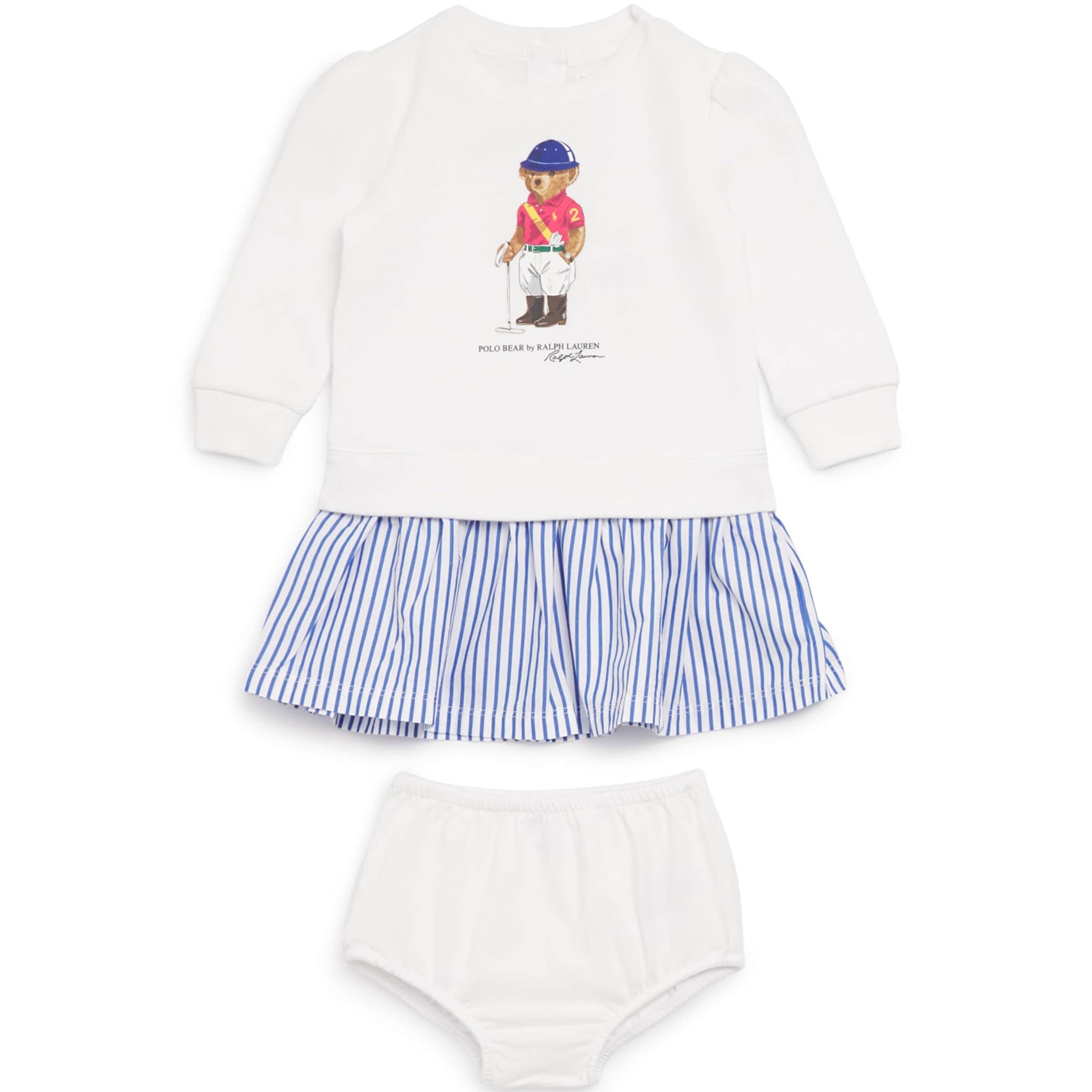 Ralph Lauren Kids Cotton-Blend Polo Bear Dress and Bloomer Set (3-24 Months)