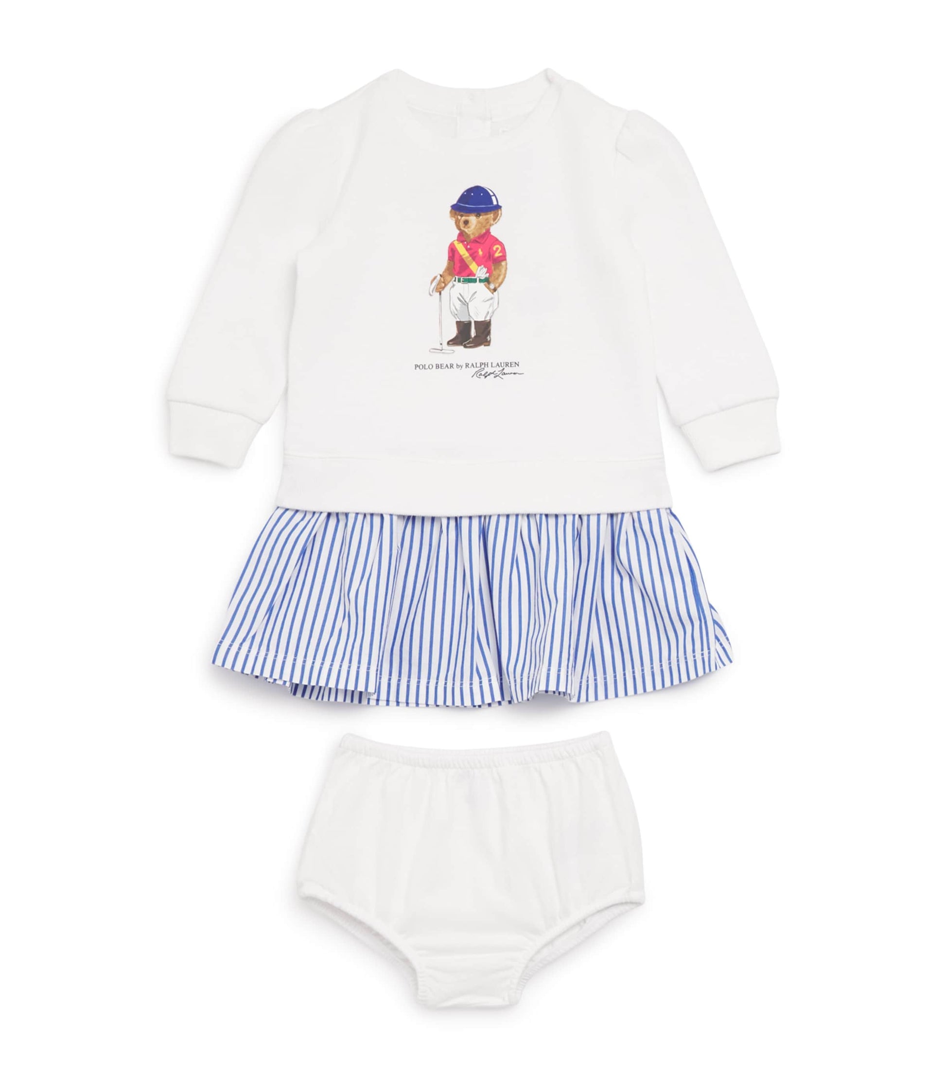 Ralph Lauren Kids Cotton-Blend Polo Bear Dress and Bloomer Set (3-24 Months)