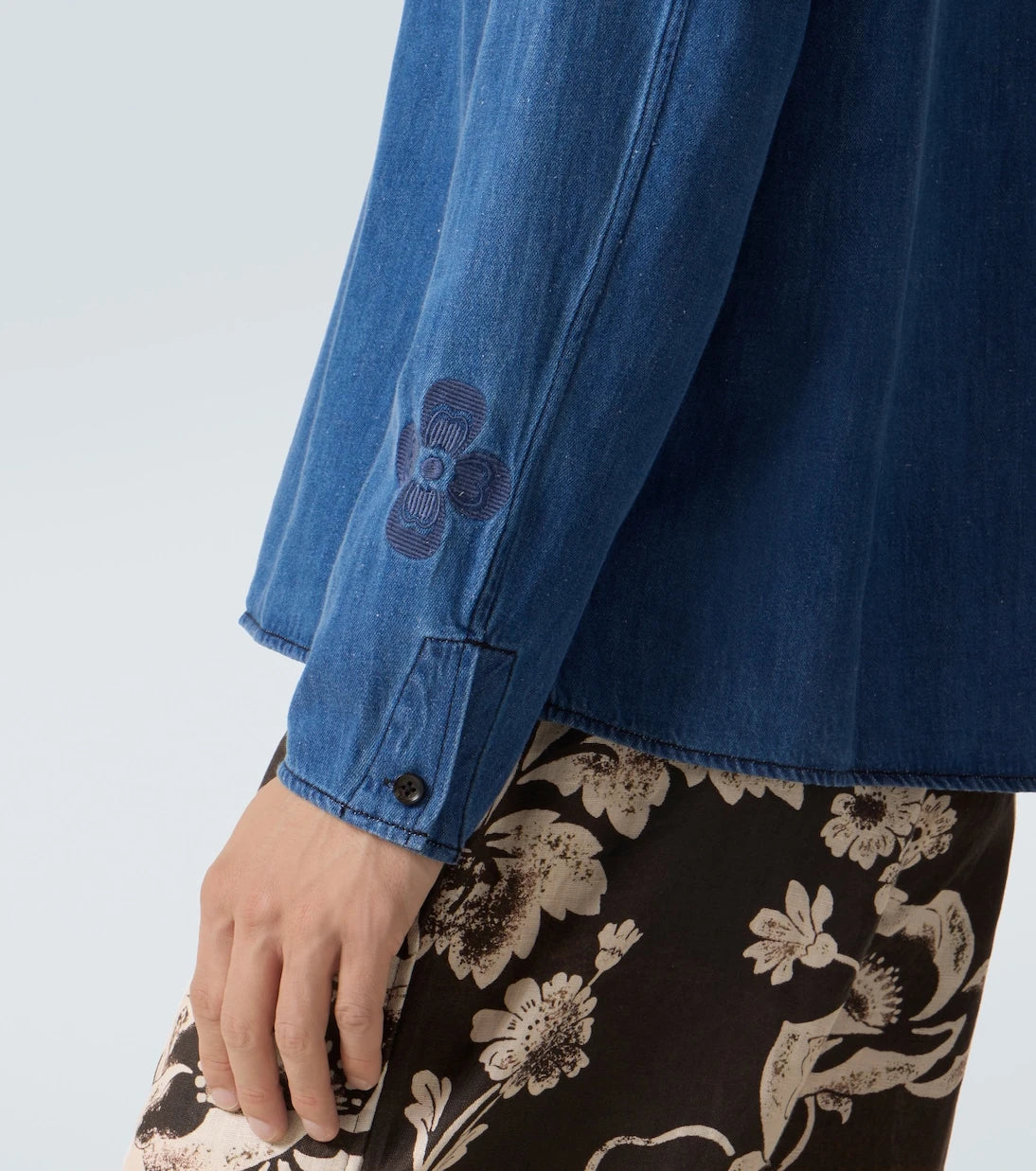 Commas - Tie-neck denim shirt