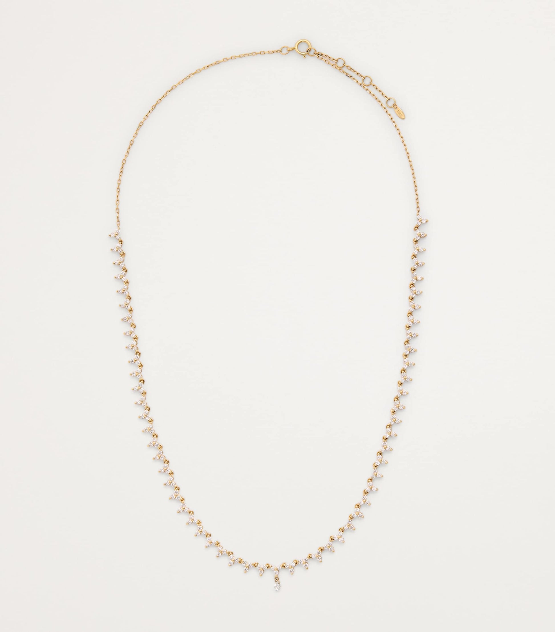 Persée Yellow Gold and Diamond Triangle Tennis Necklace