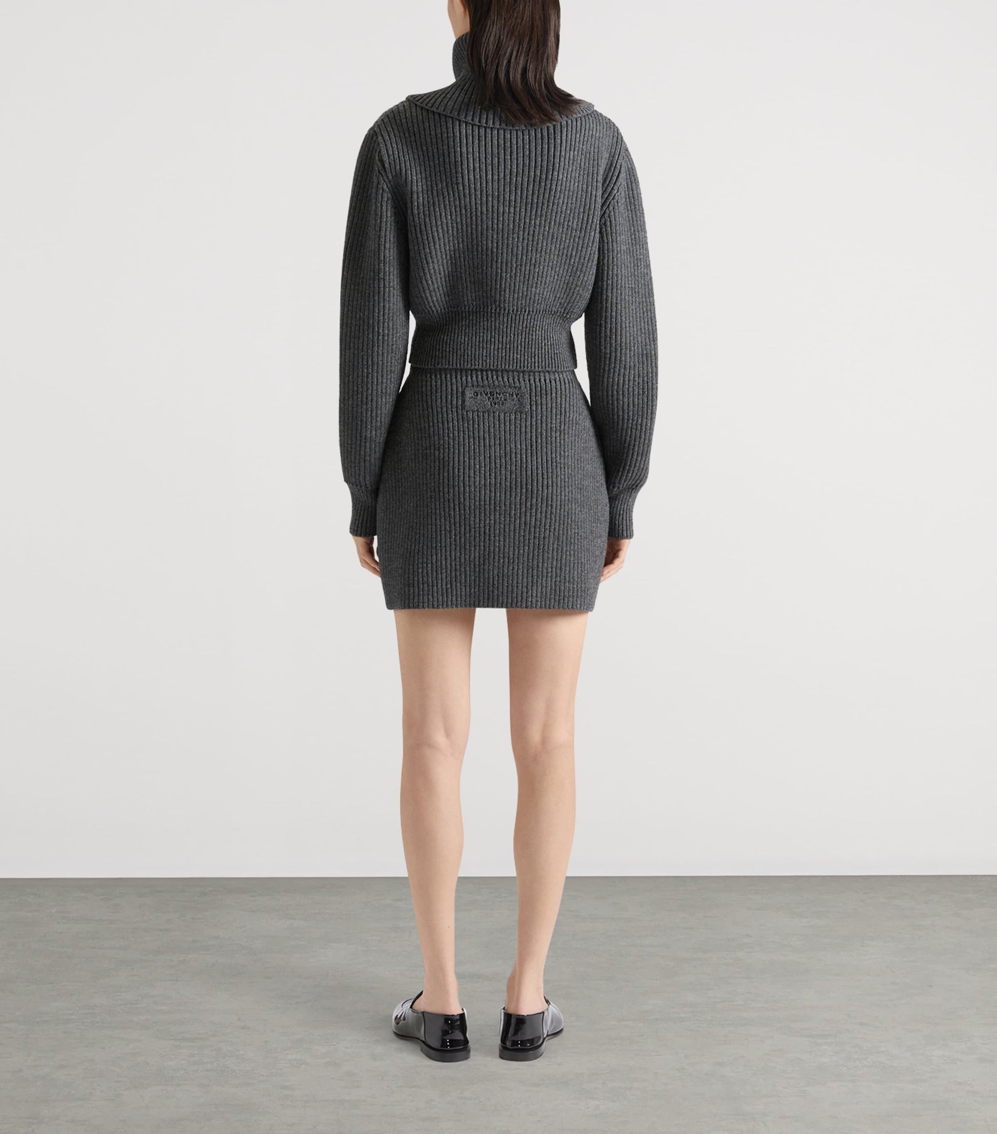 Givenchy Grey Wool-Alpaca Mini Skirt