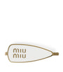 White Enamel Logo Hair Clip