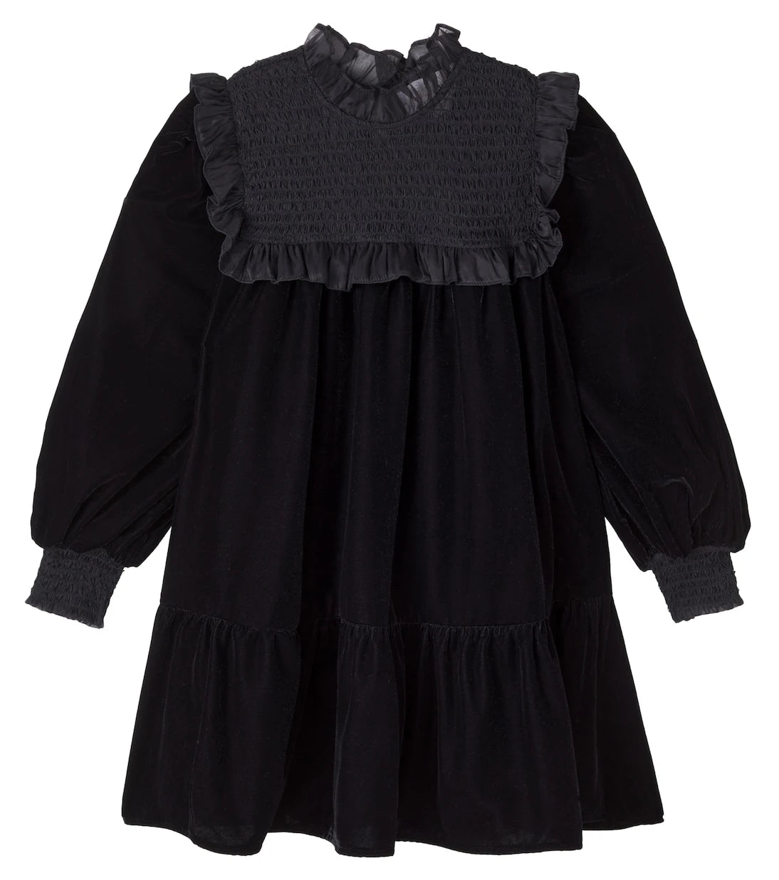 Petite Amalie - Shirred velvet dress