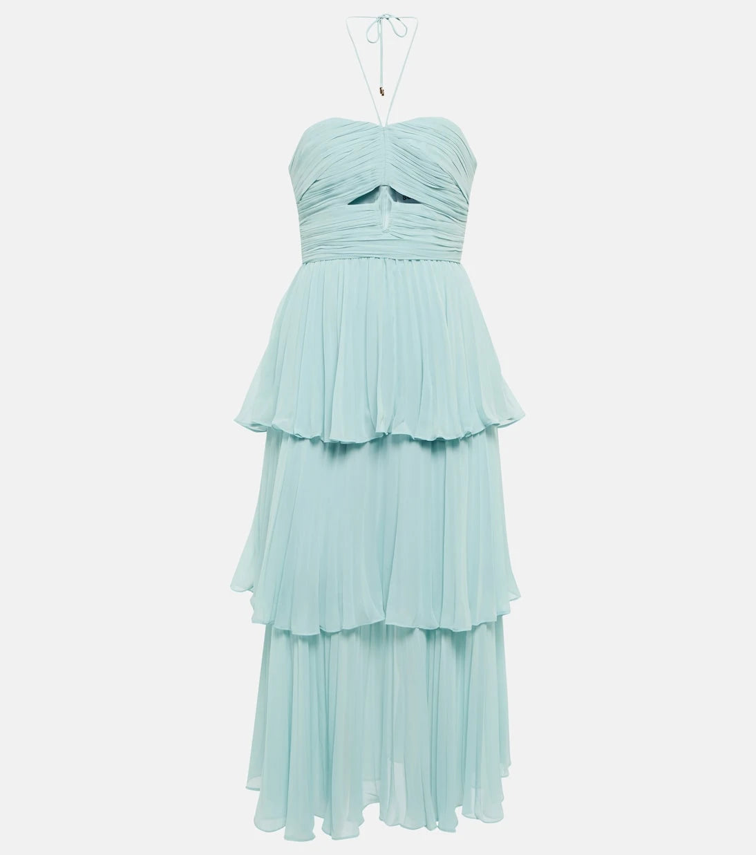 Self-Portrait - Cutout halterneck midi dress