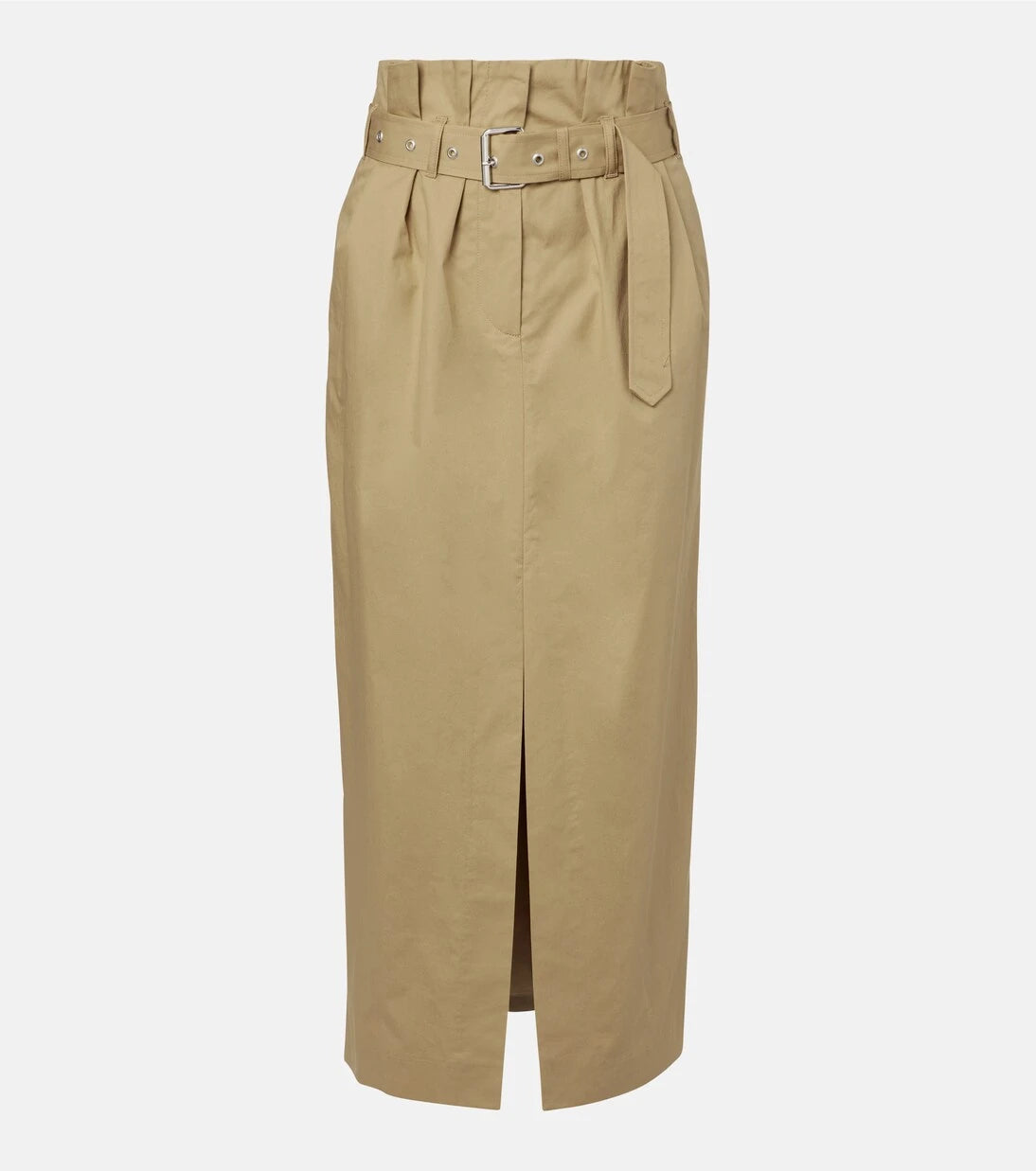 Dries Van Noten - Belted pleated cotton midi skirt