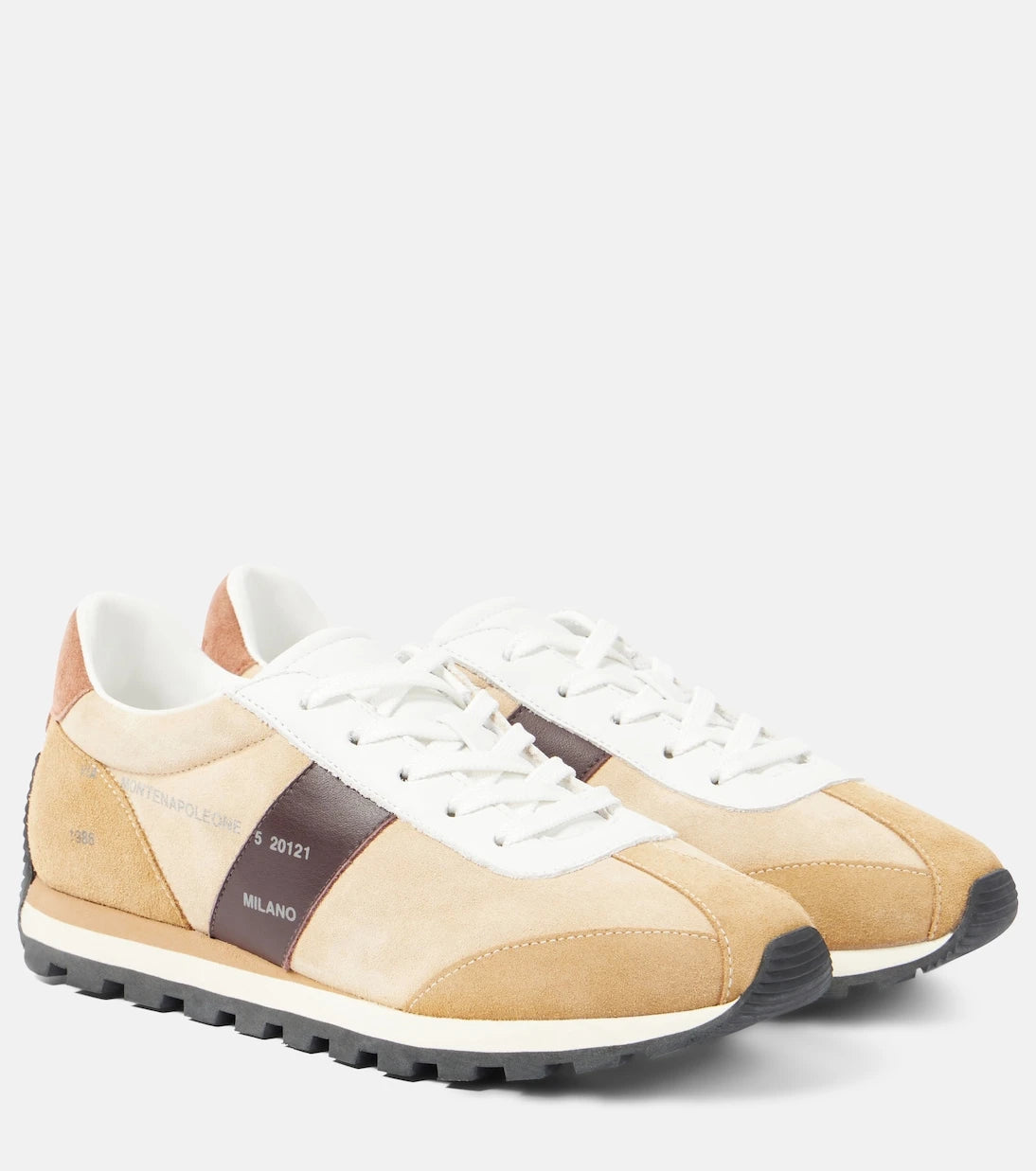 Hogan - Leather-trimmed suede sneakers