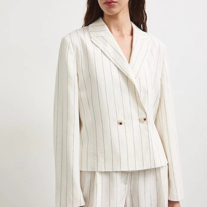 Medicine kadın çift sıralı düğmeli keten karışımlı blazer