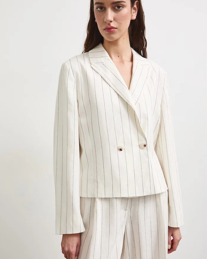 Medicine kadın çift sıralı düğmeli keten karışımlı blazer
