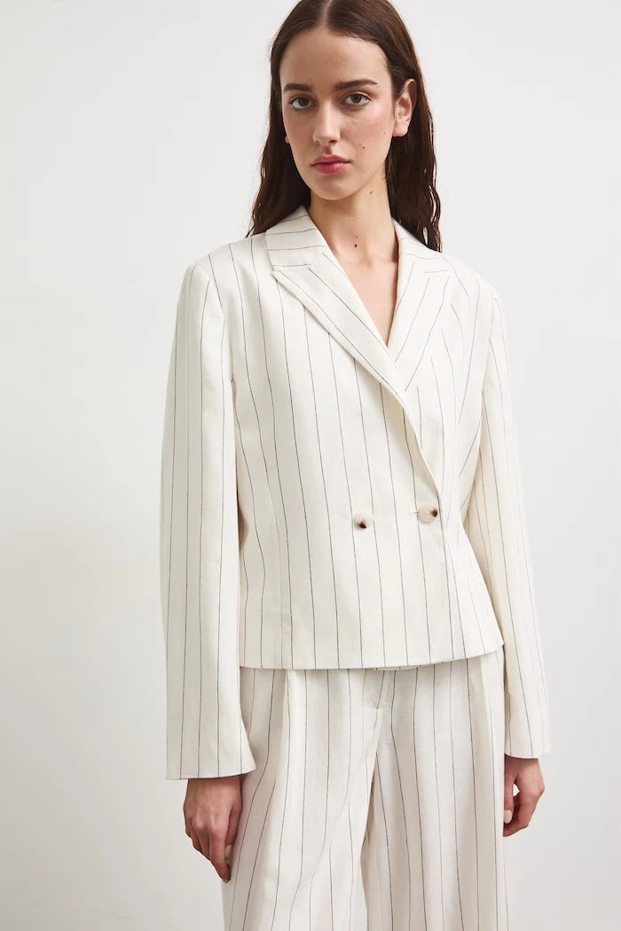 Medicine kadın çift sıralı düğmeli keten karışımlı blazer