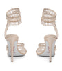 René Caovilla Nude Embellished Chandelier Sandals 105