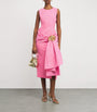 Carolina Herrera Pink Silk-Trim Cocktail Midi Dress