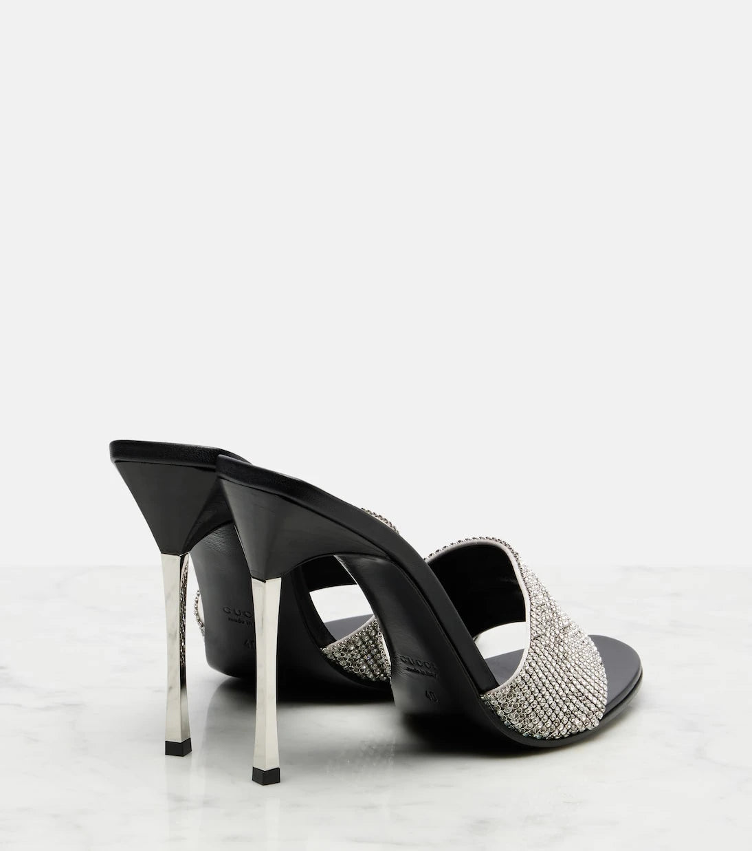 Gucci - Bombshell 120 embellished satin mules