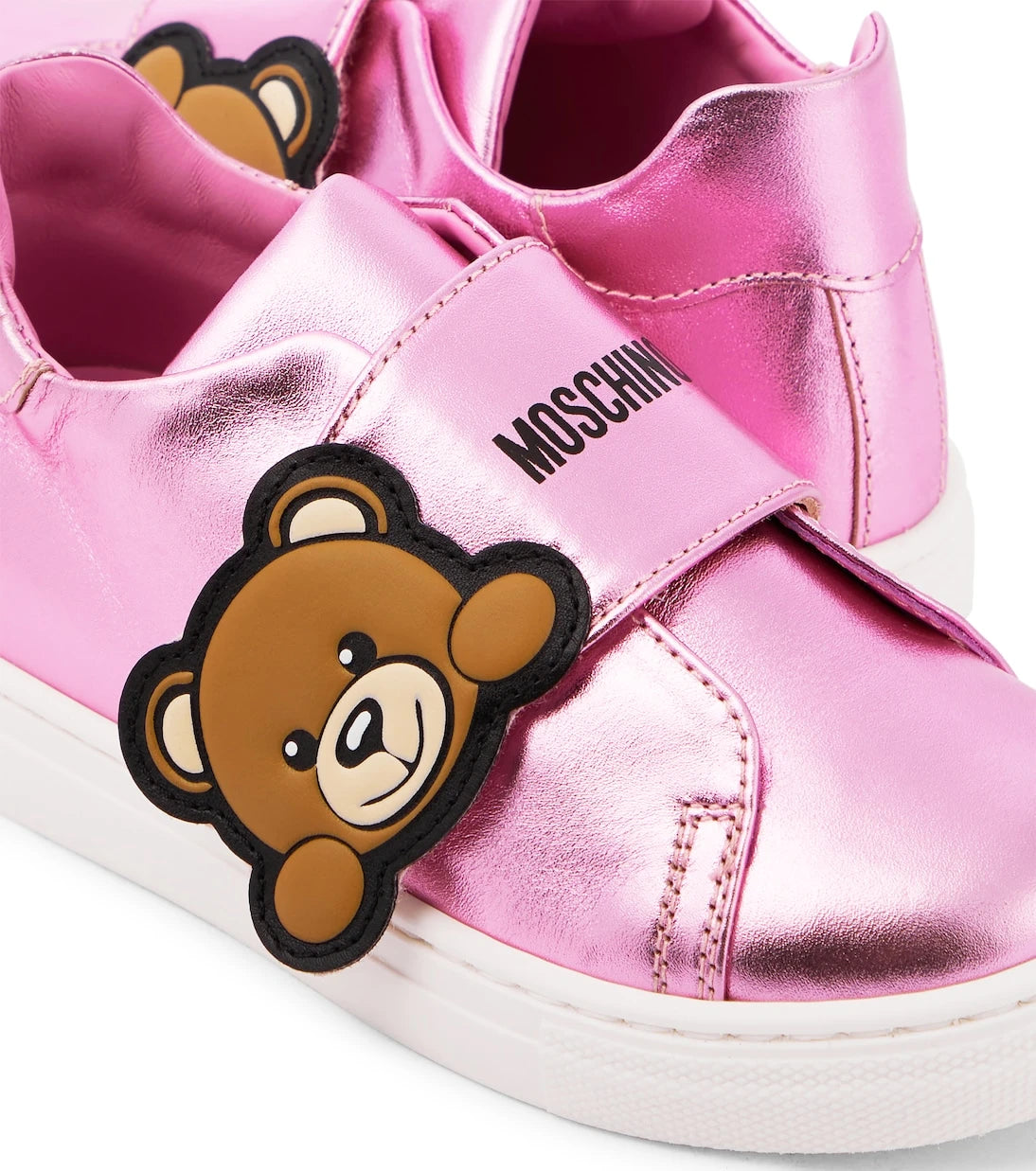 Moschino Kids - أحذية رياضية جلدية بشعار