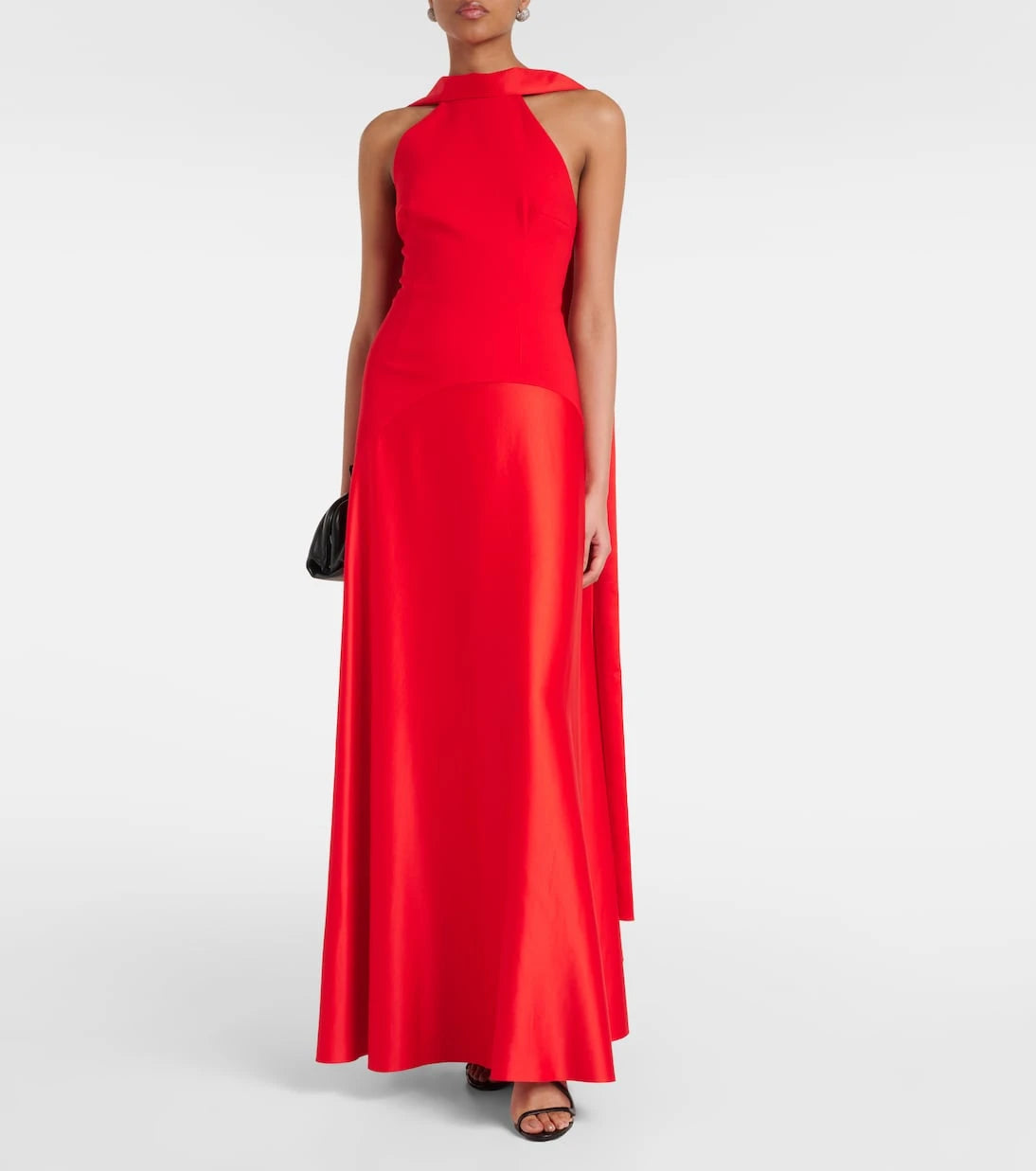 Solace London - Cece crêpe and satin maxi dress