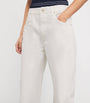 White Arellia High-Rise Barrel Jeans