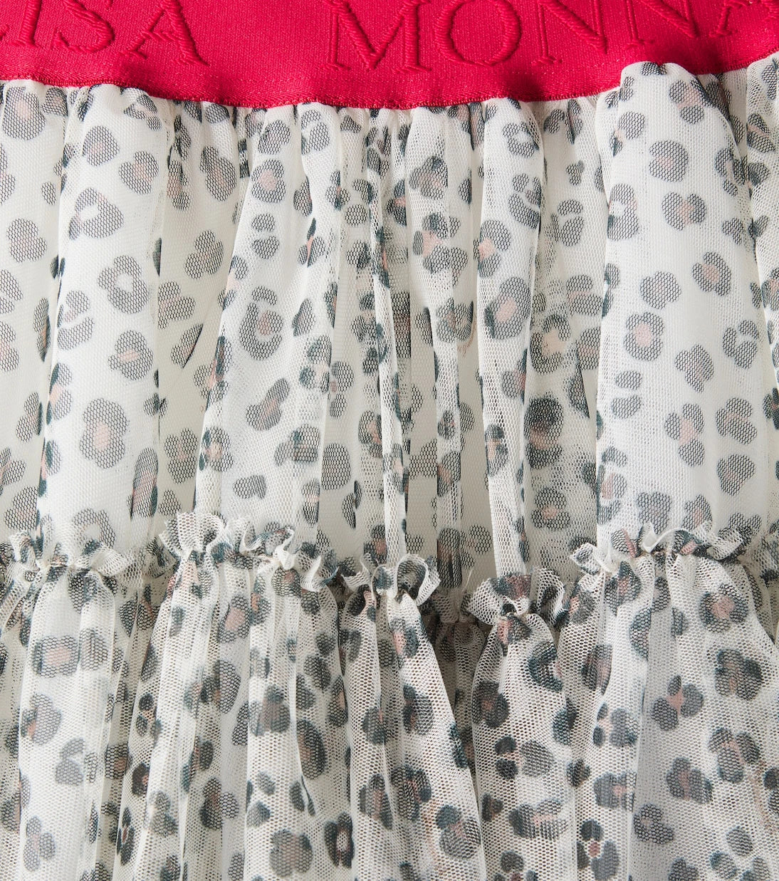 Monnalisa - Leopard-print tulle skirt