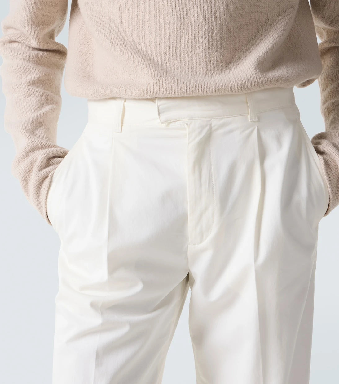 The Row - Belamy cotton and cashmere straight pants