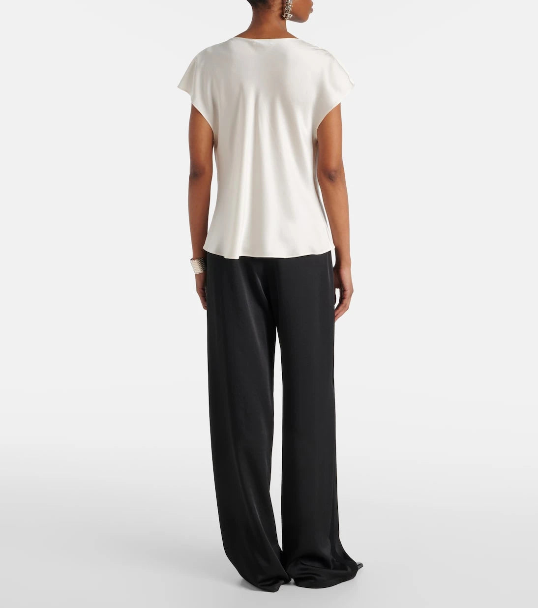 Vince - Draped silk satin top