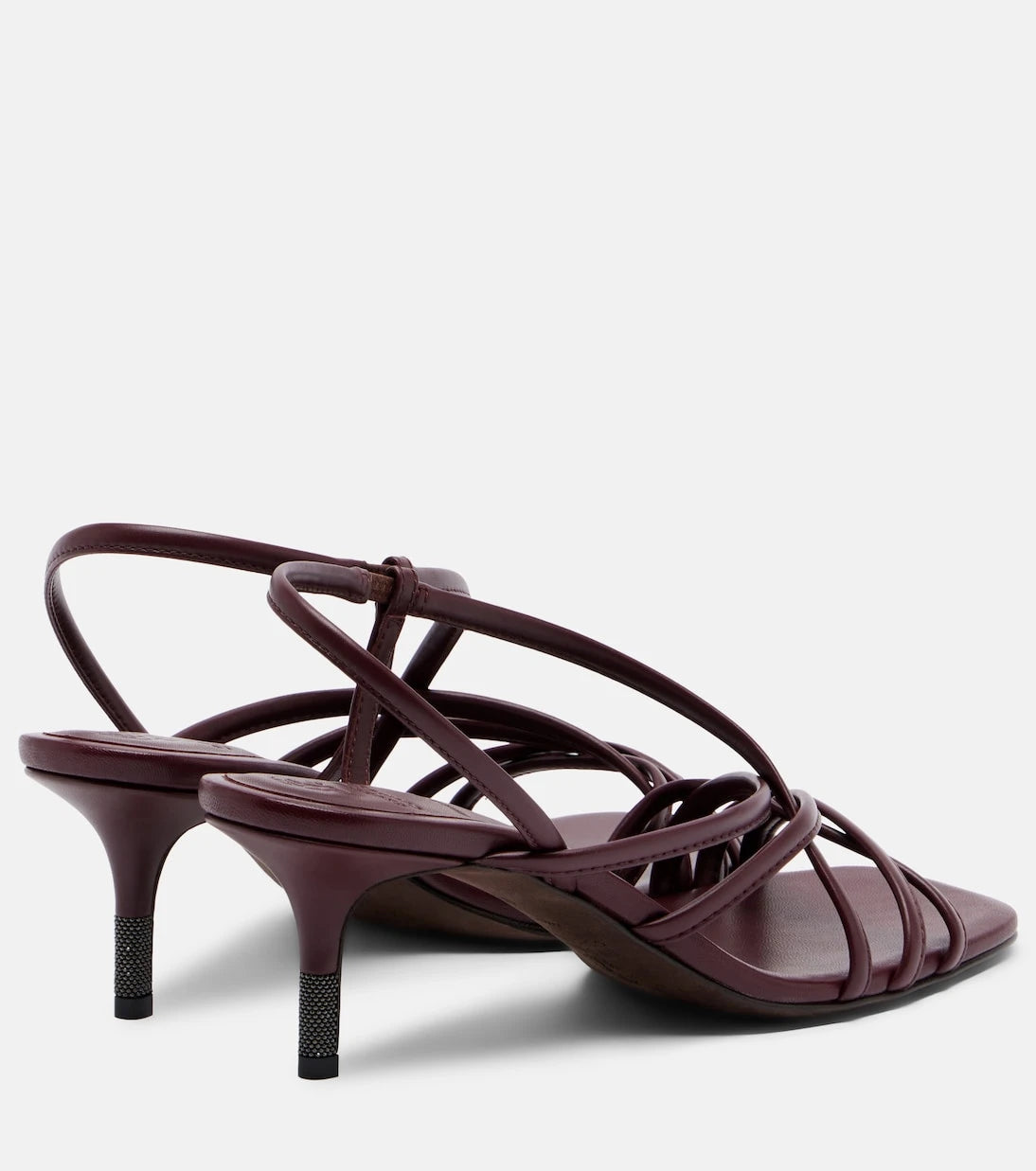 Brunello Cucinelli - Monili leather slingback sandals