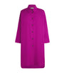 Max Mara Purple Cotton Midi Shirt Dress