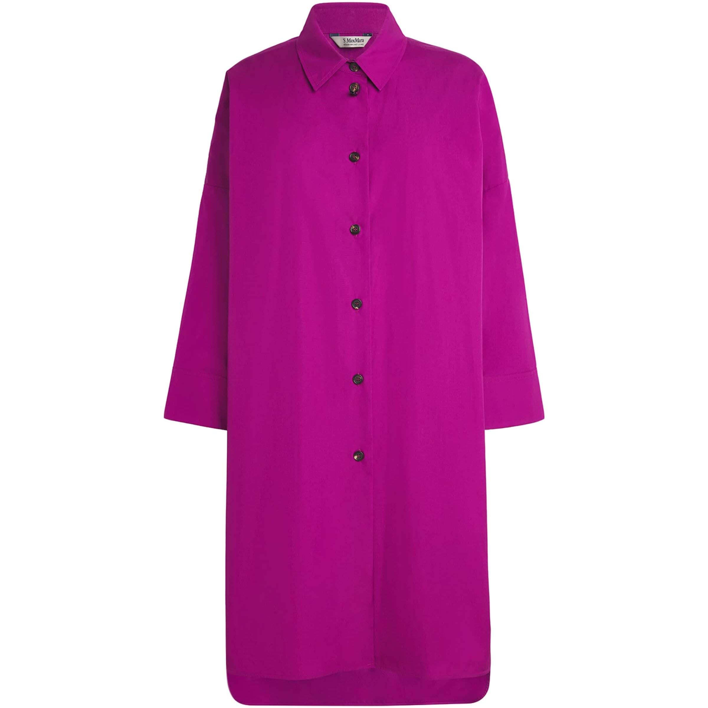 Max Mara Purple Cotton Midi Shirt Dress